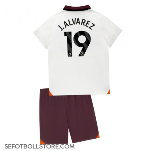 Manchester City Julian Alvarez #19 Replika babykläder Bortaställ Barn 2023-24 Kortärmad (+ korta byxor)